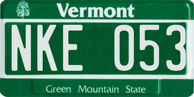 VT license plate NKE053