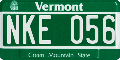 VT license plate NKE056