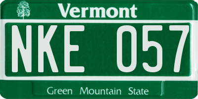 VT license plate NKE057