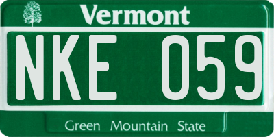 VT license plate NKE059