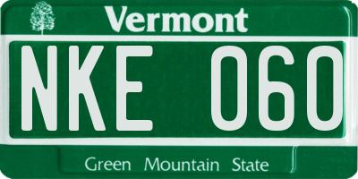 VT license plate NKE060