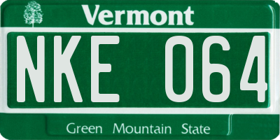 VT license plate NKE064