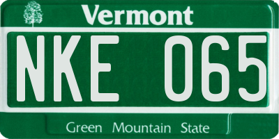 VT license plate NKE065