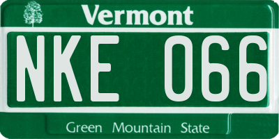 VT license plate NKE066
