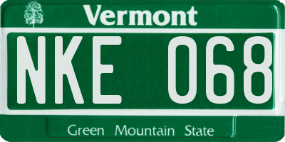 VT license plate NKE068