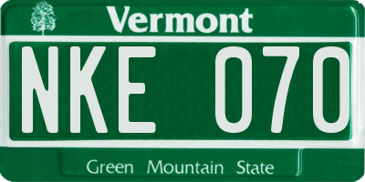 VT license plate NKE070