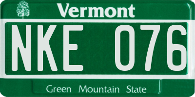 VT license plate NKE076
