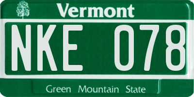 VT license plate NKE078