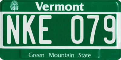 VT license plate NKE079