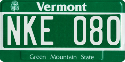 VT license plate NKE080