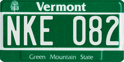 VT license plate NKE082