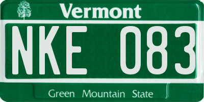 VT license plate NKE083