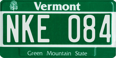 VT license plate NKE084