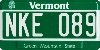 VT license plate NKE089