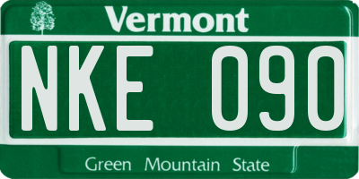 VT license plate NKE090