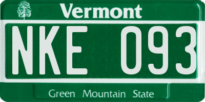 VT license plate NKE093