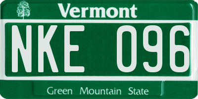 VT license plate NKE096