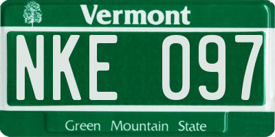 VT license plate NKE097
