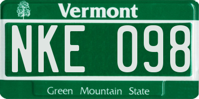 VT license plate NKE098