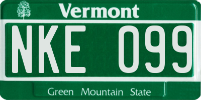 VT license plate NKE099