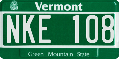VT license plate NKE108