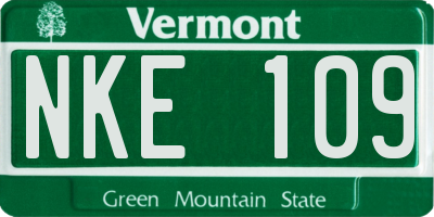 VT license plate NKE109