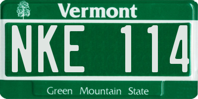 VT license plate NKE114