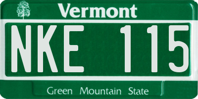 VT license plate NKE115