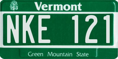 VT license plate NKE121