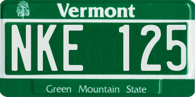 VT license plate NKE125