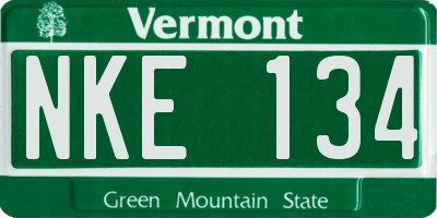 VT license plate NKE134