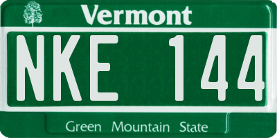VT license plate NKE144