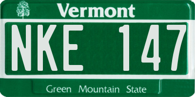 VT license plate NKE147