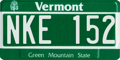 VT license plate NKE152