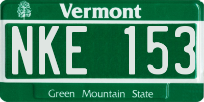 VT license plate NKE153