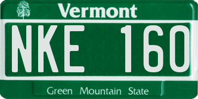 VT license plate NKE160