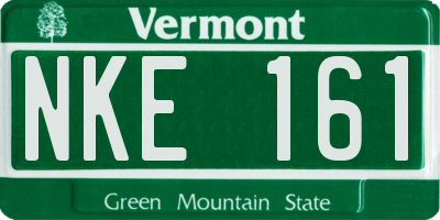 VT license plate NKE161