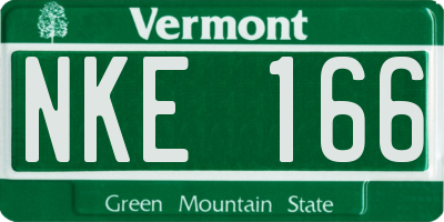 VT license plate NKE166