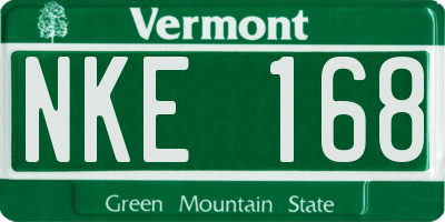 VT license plate NKE168