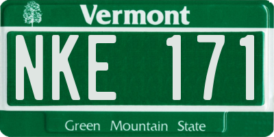 VT license plate NKE171