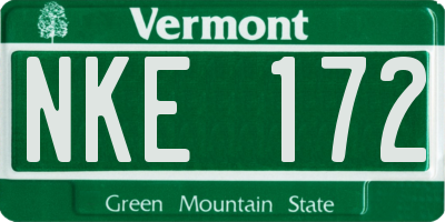 VT license plate NKE172