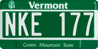 VT license plate NKE177