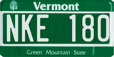 VT license plate NKE180
