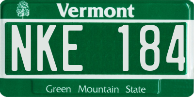 VT license plate NKE184