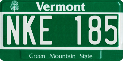 VT license plate NKE185
