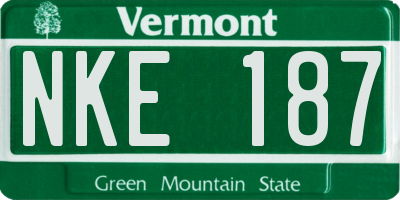 VT license plate NKE187
