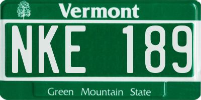 VT license plate NKE189