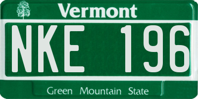 VT license plate NKE196