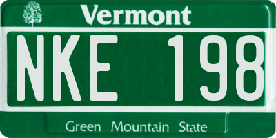 VT license plate NKE198
