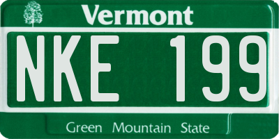 VT license plate NKE199